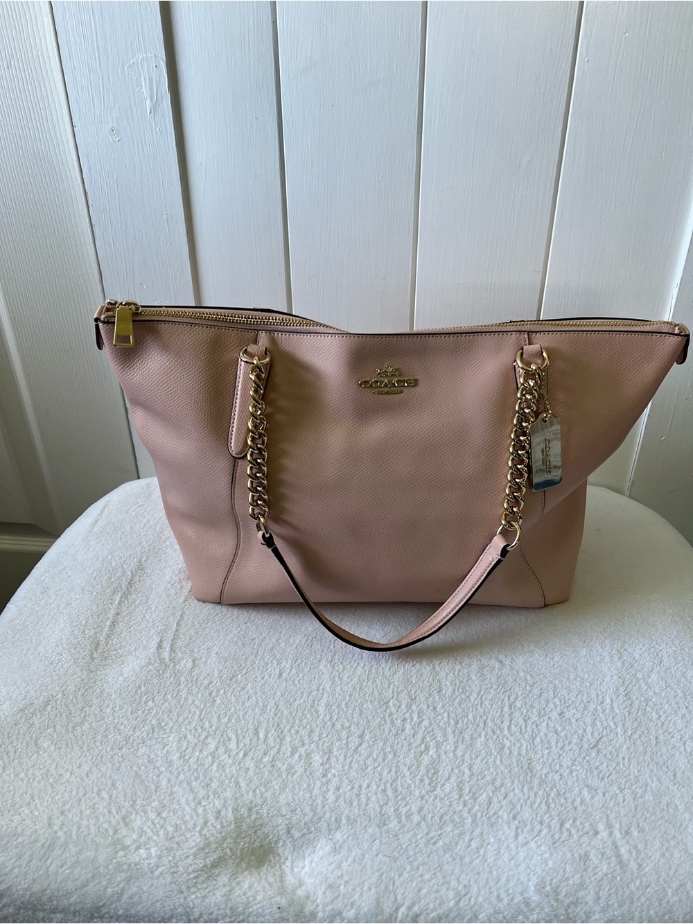 Coach Blush Pink Chain-Handle Tote